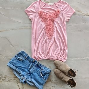 Ricki's - Pink Top with Floral Detailing